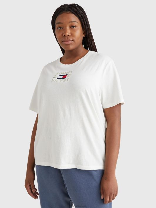 curve lõdvestunud orgaanilisest puuvillast T-särk RJV622728 ekru Tommy Hilfiger