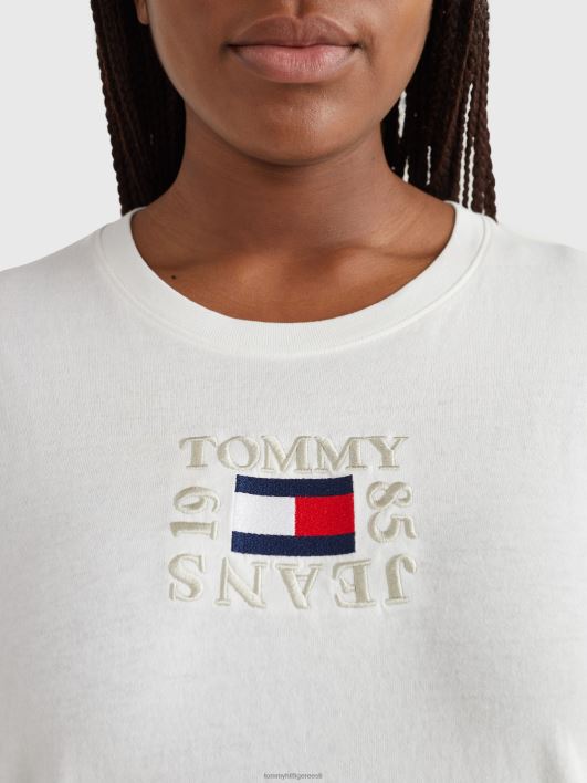 curve lõdvestunud orgaanilisest puuvillast T-särk RJV622728 ekru Tommy Hilfiger