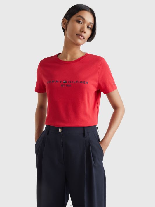 hädavajalik kaelusega logoga T-särk RJV622755 esmane punane Tommy Hilfiger