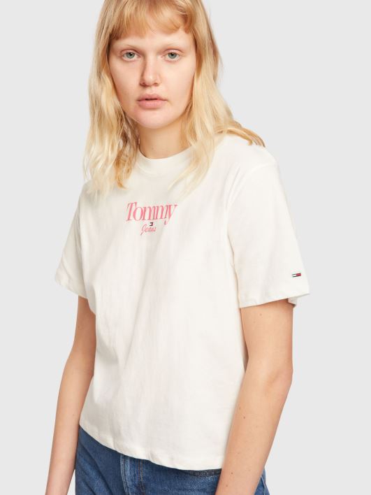 hädavajalik logoga tee RJV622841 ekru Tommy Hilfiger