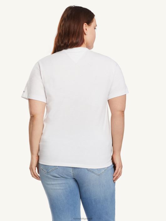 kõvera signatuuriga T-särk RJV622794 valge Tommy Hilfiger