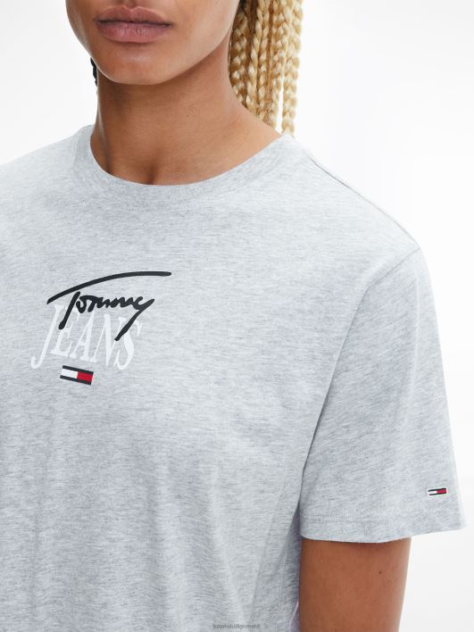 klassikaline essentsiaalne logoga tee RJV622876 helehall kanarbik Tommy Hilfiger