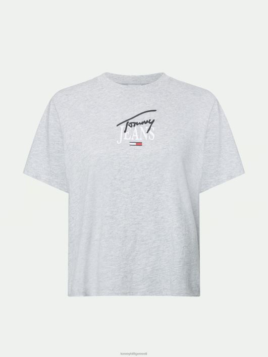 klassikaline essentsiaalne logoga tee RJV622876 helehall kanarbik Tommy Hilfiger