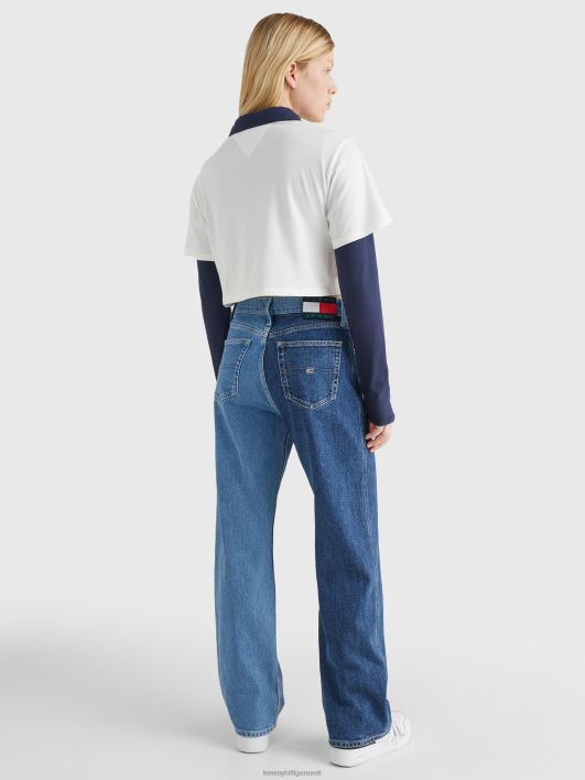 kolledži super kärbitud logoga T-särk RJV622825 ekru Tommy Hilfiger