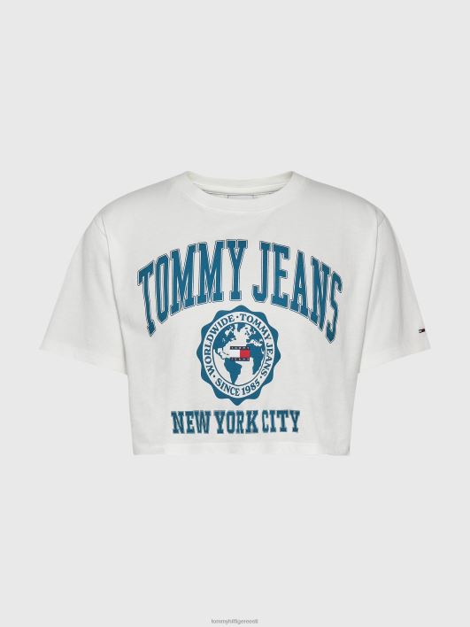 kolledži super kärbitud logoga T-särk RJV622825 ekru Tommy Hilfiger