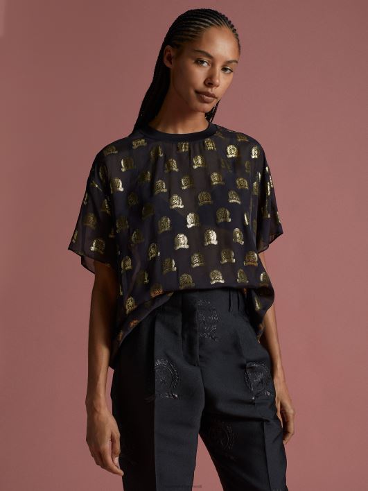 kollektsiooni crest viskoosist T-särk RJV622861 must Tommy Hilfiger