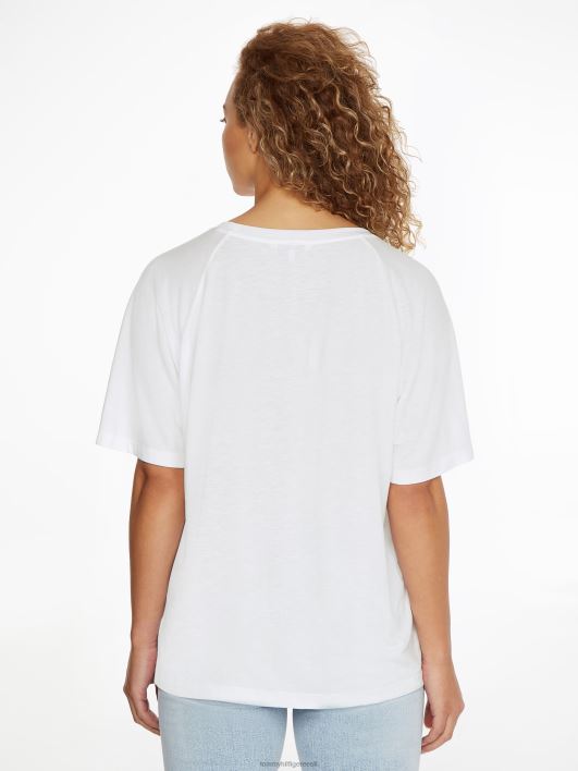 lõdvestunud läbipõlemislogoga T-särk RJV622737 th optika valge Tommy Hilfiger