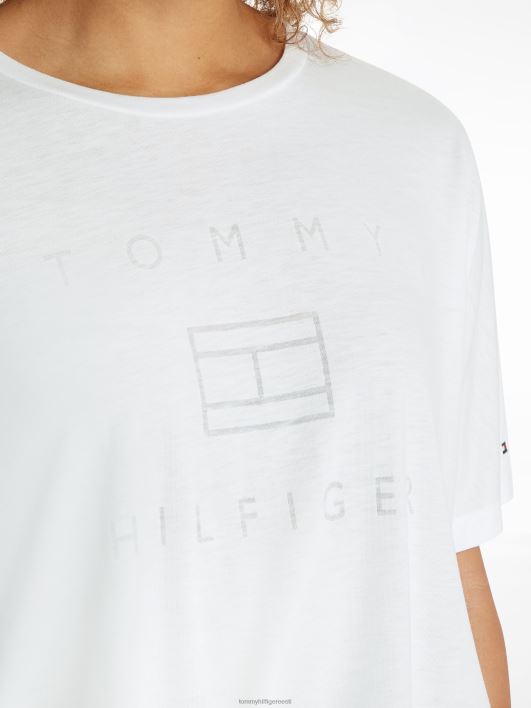 lõdvestunud läbipõlemislogoga T-särk RJV622737 th optika valge Tommy Hilfiger
