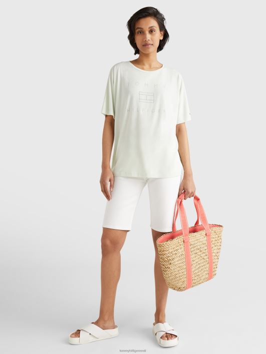 lõdvestunud läbipõlemislogoga T-särk RJV622738 aktsent roheline Tommy Hilfiger