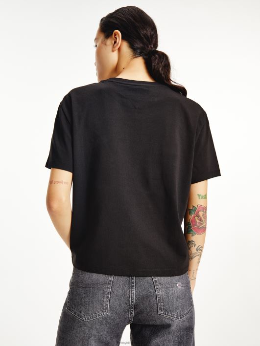 märgi kaelusega T-särk RJV622743 must Tommy Hilfiger