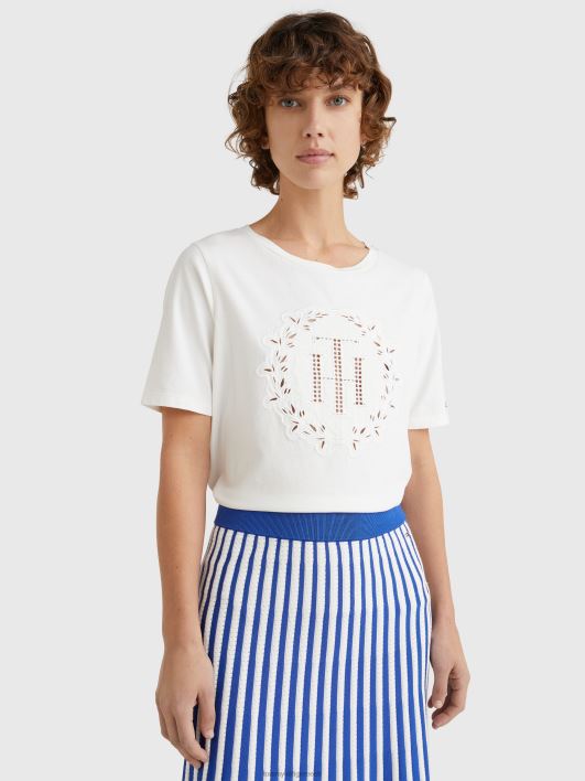monogrammi aplikatsiooniga T-särk RJV622833 ekru Tommy Hilfiger