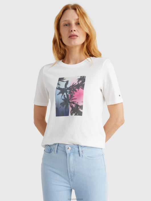 palmipuu mustriga t-särk RJV622759 ekru Tommy Hilfiger