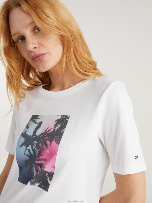 palmipuu mustriga t-särk RJV622759 ekru Tommy Hilfiger