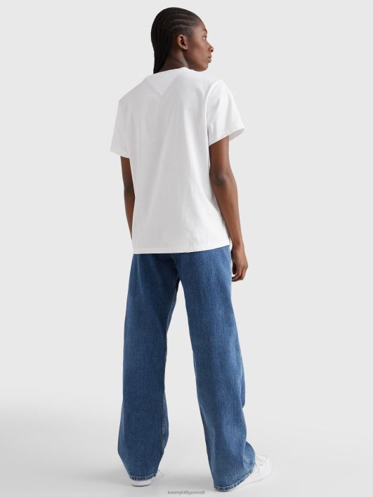 pitsamrusega lõdvestunud t-särk RJV622746 valge Tommy Hilfiger