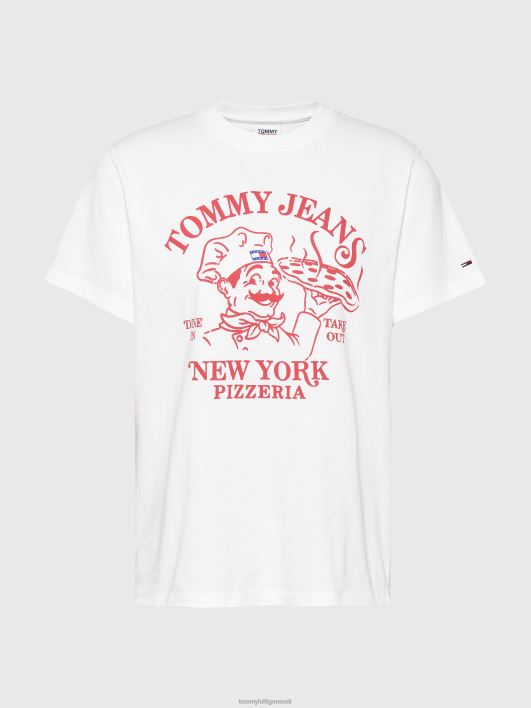 pitsamrusega lõdvestunud t-särk RJV622746 valge Tommy Hilfiger