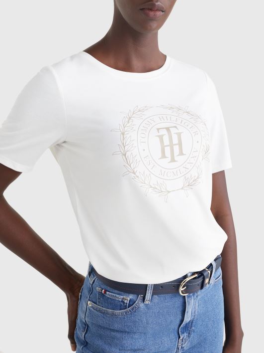 seemisnahaga kaetud t-särk RJV622827 ekru Tommy Hilfiger