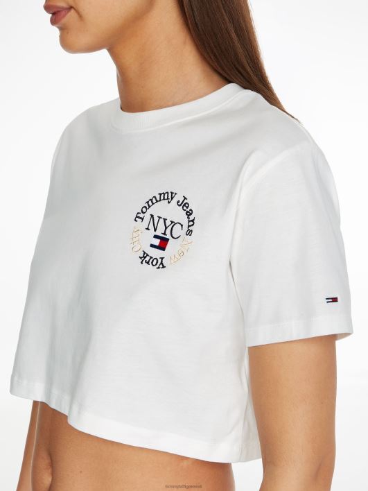 seljaringi logoga kärbitud t-särk RJV622789 ekru Tommy Hilfiger