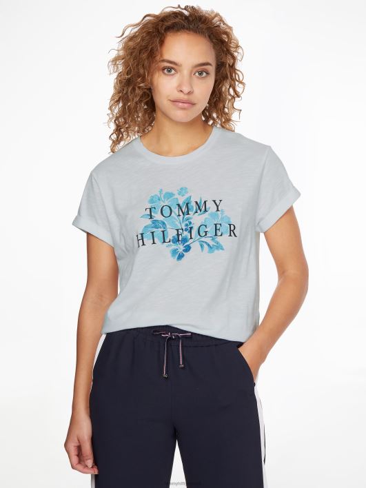 slub lilleline tee RJV622837 valge/lilleline graafika Tommy Hilfiger