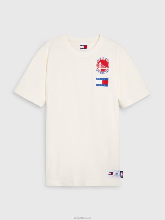 teksad ja NBA märgiga lõdvestunud t-särk RJV622882 iidsed valged/gs sõdalased Tommy Hilfiger