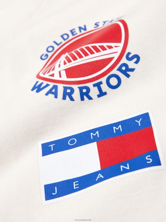 teksad ja NBA märgiga lõdvestunud t-särk RJV622882 iidsed valged/gs sõdalased Tommy Hilfiger