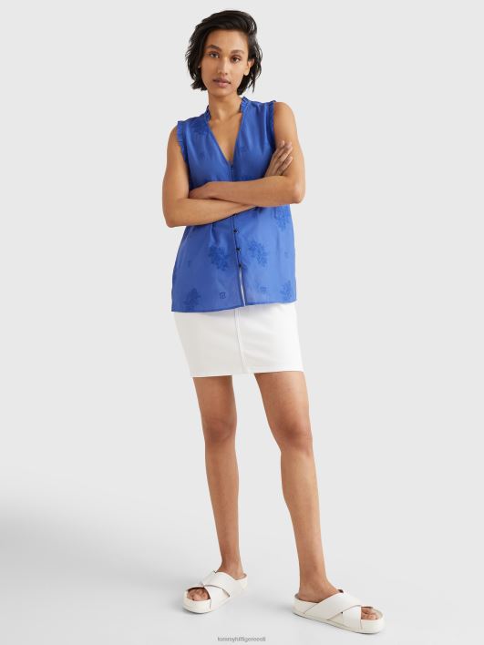 lilltikandiga tavaline varrukateta pluus RJV622922 verona sinine Tommy Hilfiger