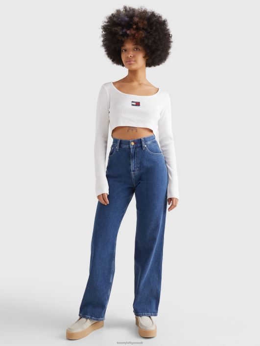 märk pikkade varrukatega crop top RJV622891 ekru Tommy Hilfiger