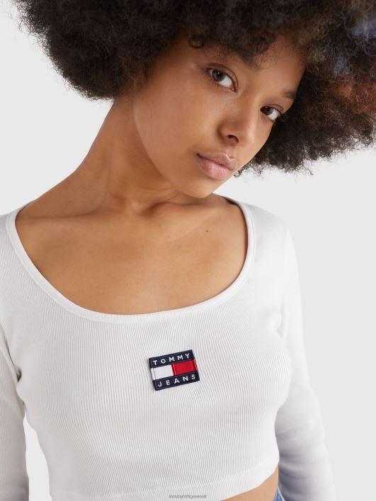 märk pikkade varrukatega crop top RJV622891 ekru Tommy Hilfiger