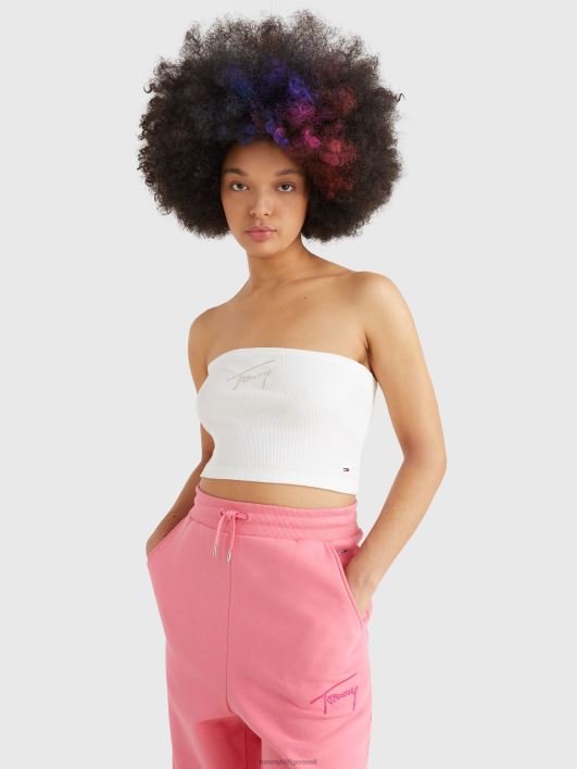 signatuurlogoga kärbitud torupealne RJV622903 ekru Tommy Hilfiger