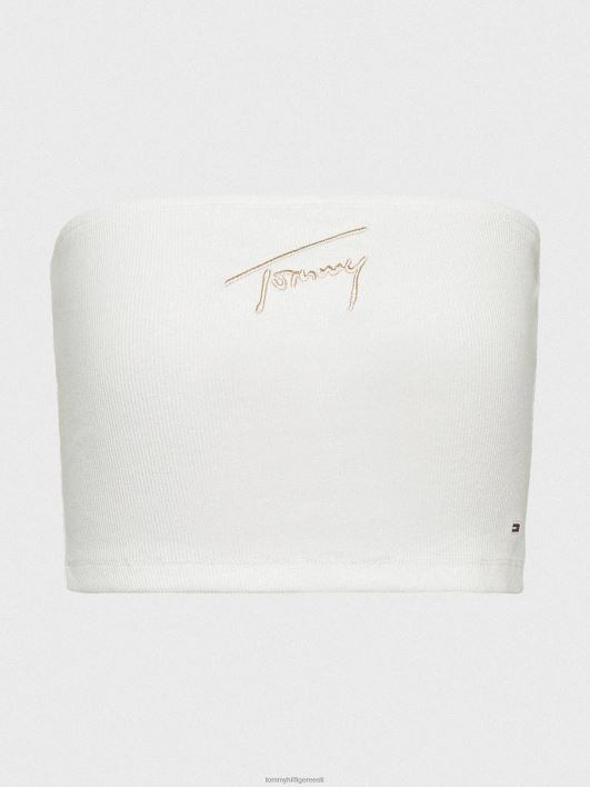 signatuurlogoga kärbitud torupealne RJV622903 ekru Tommy Hilfiger