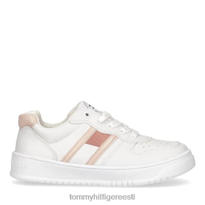 tüdrukute metallist lipuga tõmblukuga jalatsid RJV6220546 valge/roosa x134 Tommy Hilfiger