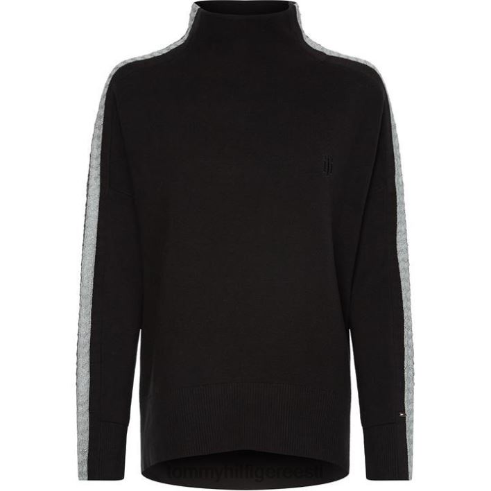 Tarah relax fit kootud topp RJV6220857 must Tommy Hilfiger