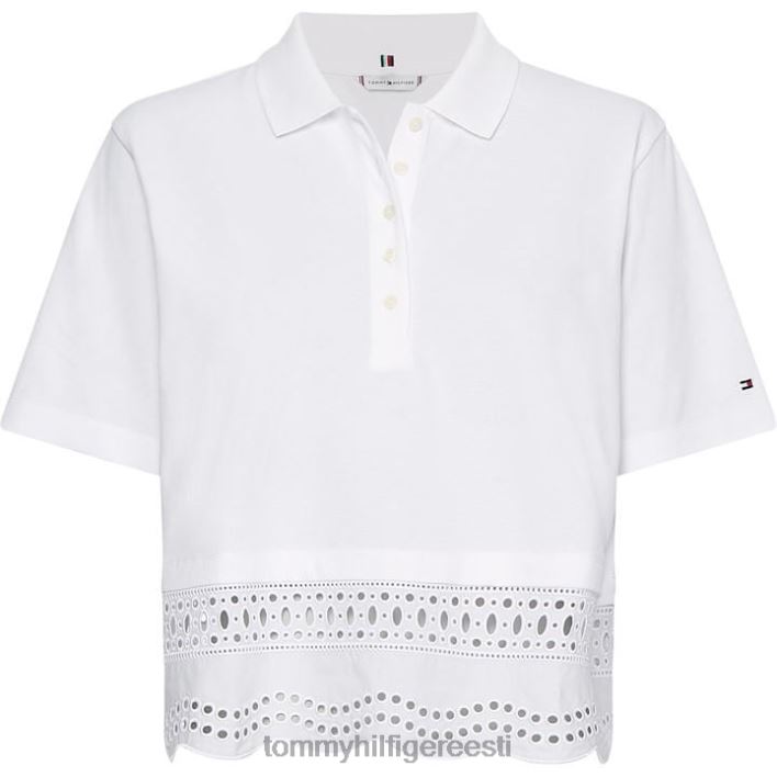 broderie anglaise polosärk RJV6220340 valge Tommy Hilfiger