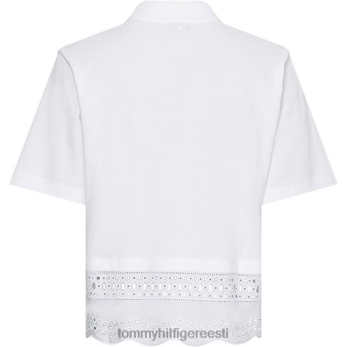 broderie anglaise polosärk RJV6220340 valge Tommy Hilfiger