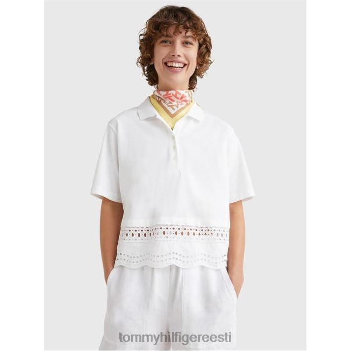 broderie anglaise polosärk RJV6220340 valge Tommy Hilfiger