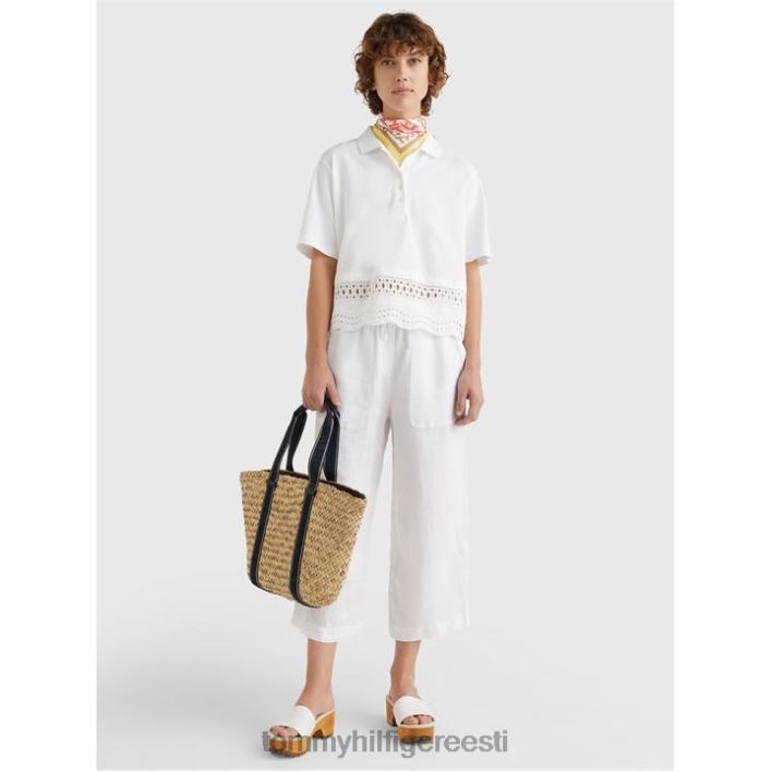 broderie anglaise polosärk RJV6220340 valge Tommy Hilfiger