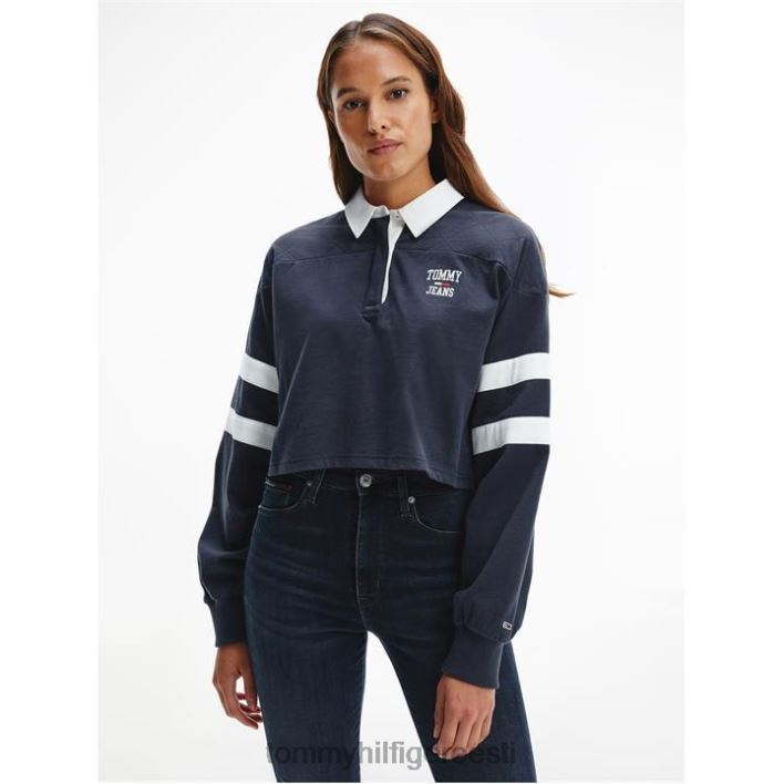 college crop polosärk RJV6220629 twilightt navy c87 Tommy Hilfiger