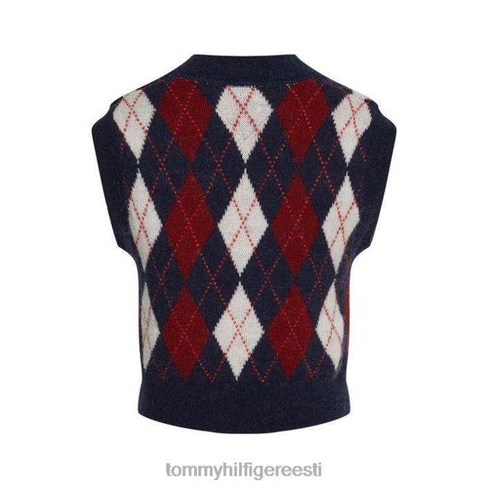 crop argyle vest RJV6220434 twilightt navy c87 Tommy Hilfiger