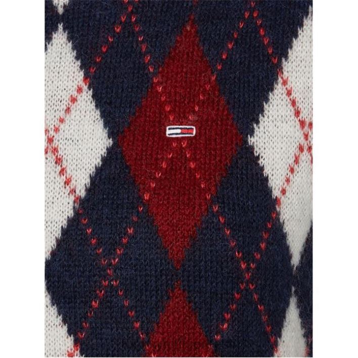 crop argyle vest RJV6220434 twilightt navy c87 Tommy Hilfiger