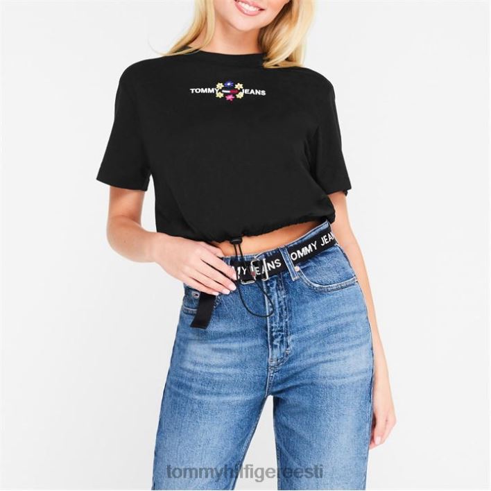 crop lilleline T-särk RJV6220615 must Tommy Hilfiger