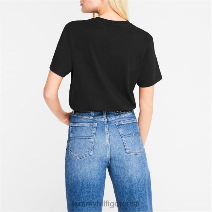 crop lilleline T-särk RJV6220615 must Tommy Hilfiger