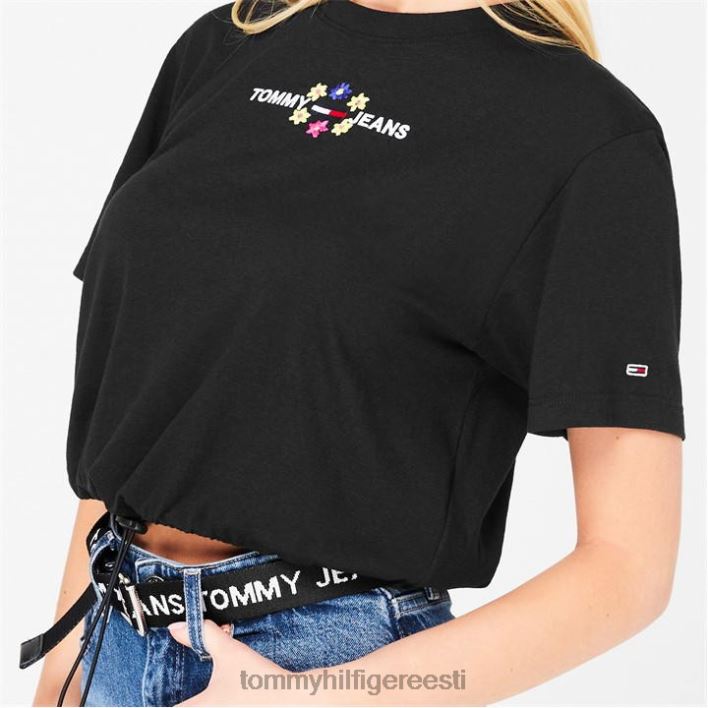 crop lilleline T-särk RJV6220615 must Tommy Hilfiger