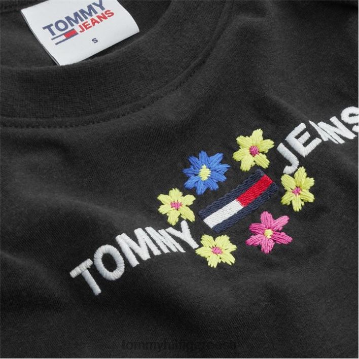 crop lilleline T-särk RJV6220615 must Tommy Hilfiger