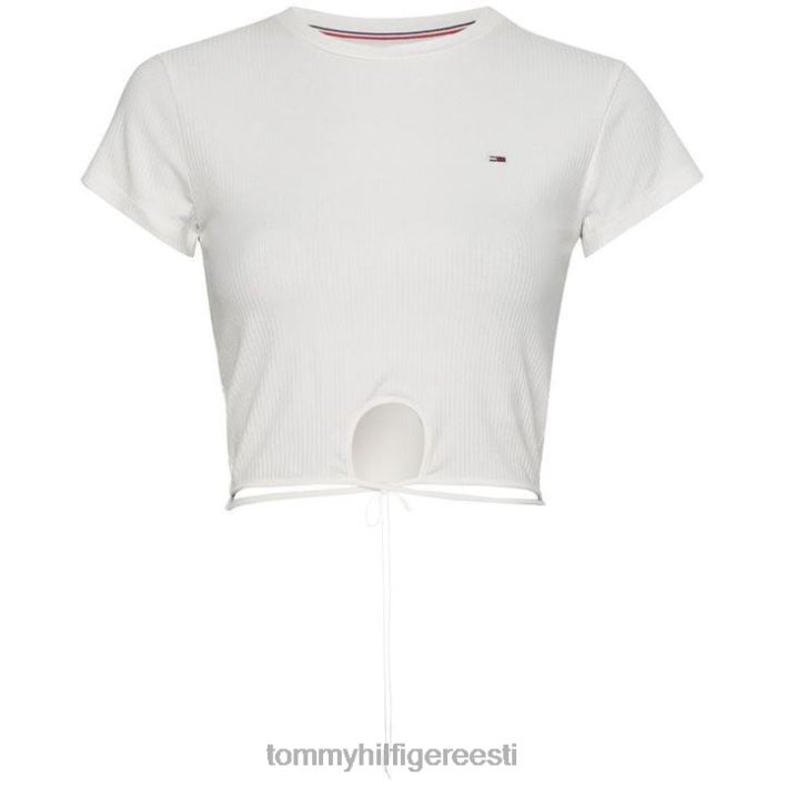 crop rib ees sõlme tee RJV6220566 ekru Tommy Hilfiger