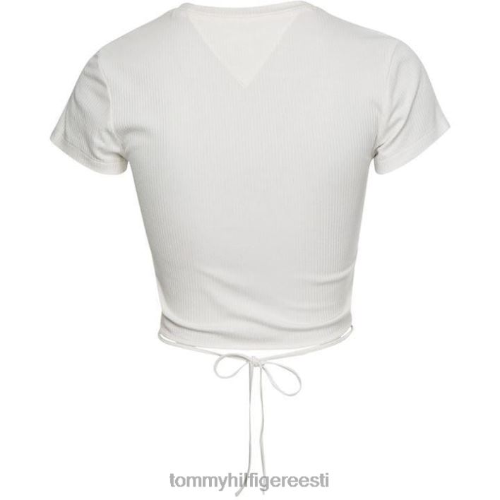 crop rib ees sõlme tee RJV6220566 ekru Tommy Hilfiger
