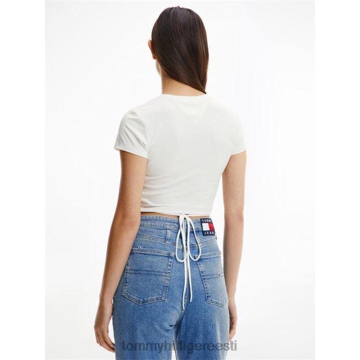 crop rib ees sõlme tee RJV6220566 ekru Tommy Hilfiger