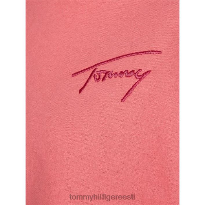 crop tommy signature crew kampsun RJV6220634 aed roos Tommy Hilfiger