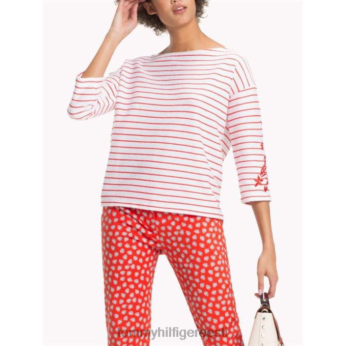 dadiva paadikaelusega dressipluus RJV6220734 valge ja tumesinine Tommy Hilfiger