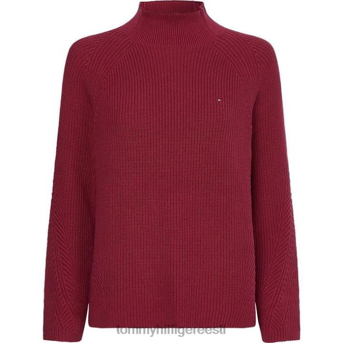 hayana mock kaelusega kootud topp RJV6220097 karmiinpunane rubiin Tommy Hilfiger