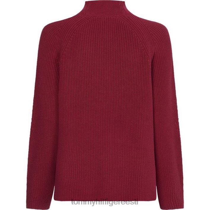 hayana mock kaelusega kootud topp RJV6220097 karmiinpunane rubiin Tommy Hilfiger