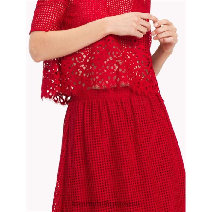 helena laserlõikega midiseelik RJV6220743 kirss Tommy Hilfiger